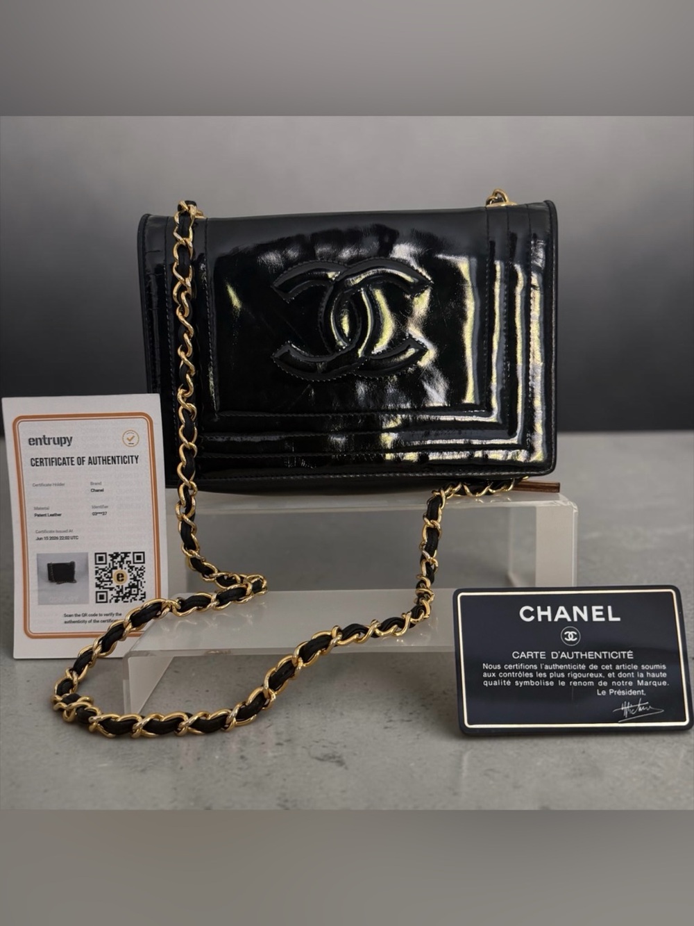 CHANEL Vintage Timeless CC Border Flap Patent Leather Bag - Legendary 0-Series